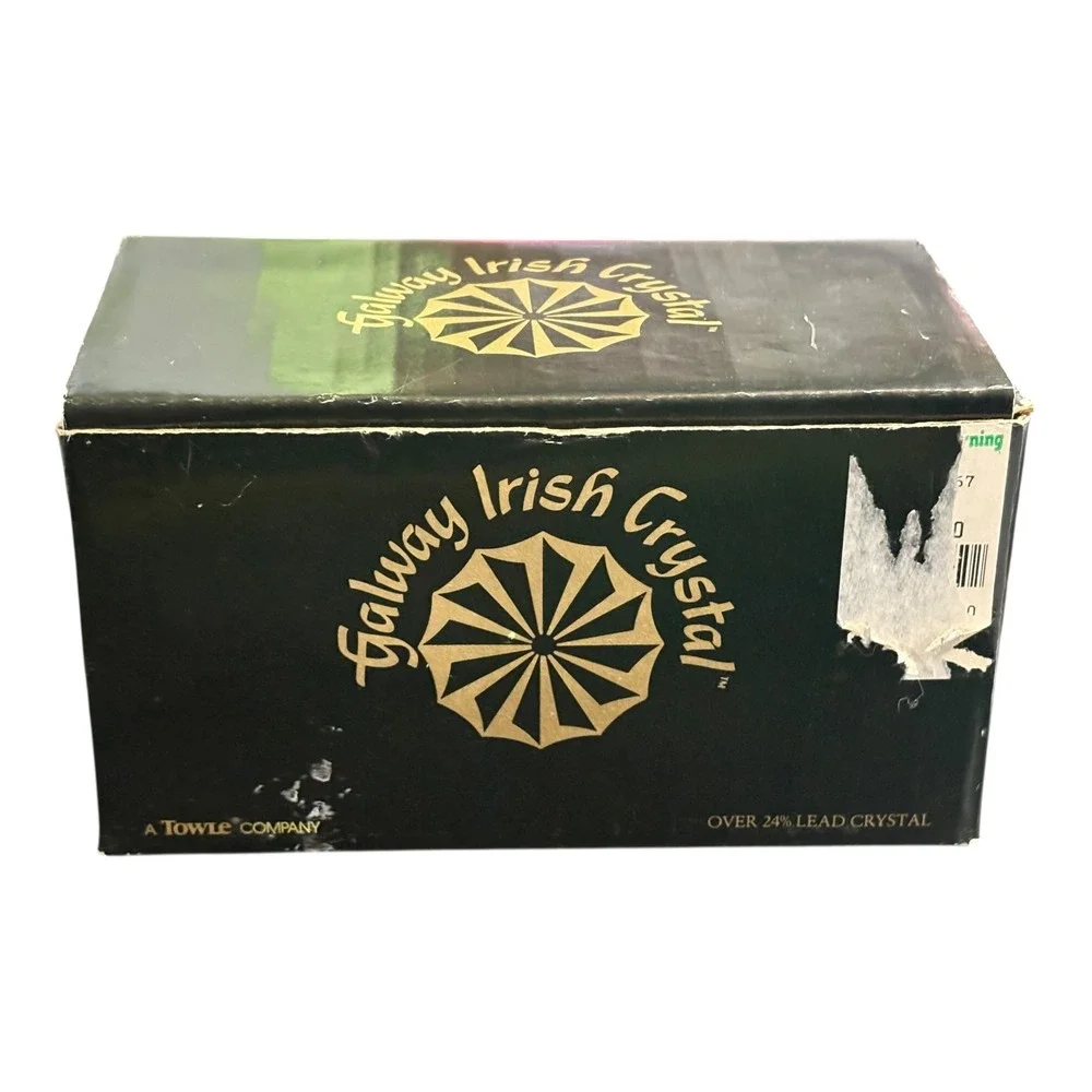 Galway Irish Crystal Candlestick Holders Pair Lead Crystal Starburst Cut Glass